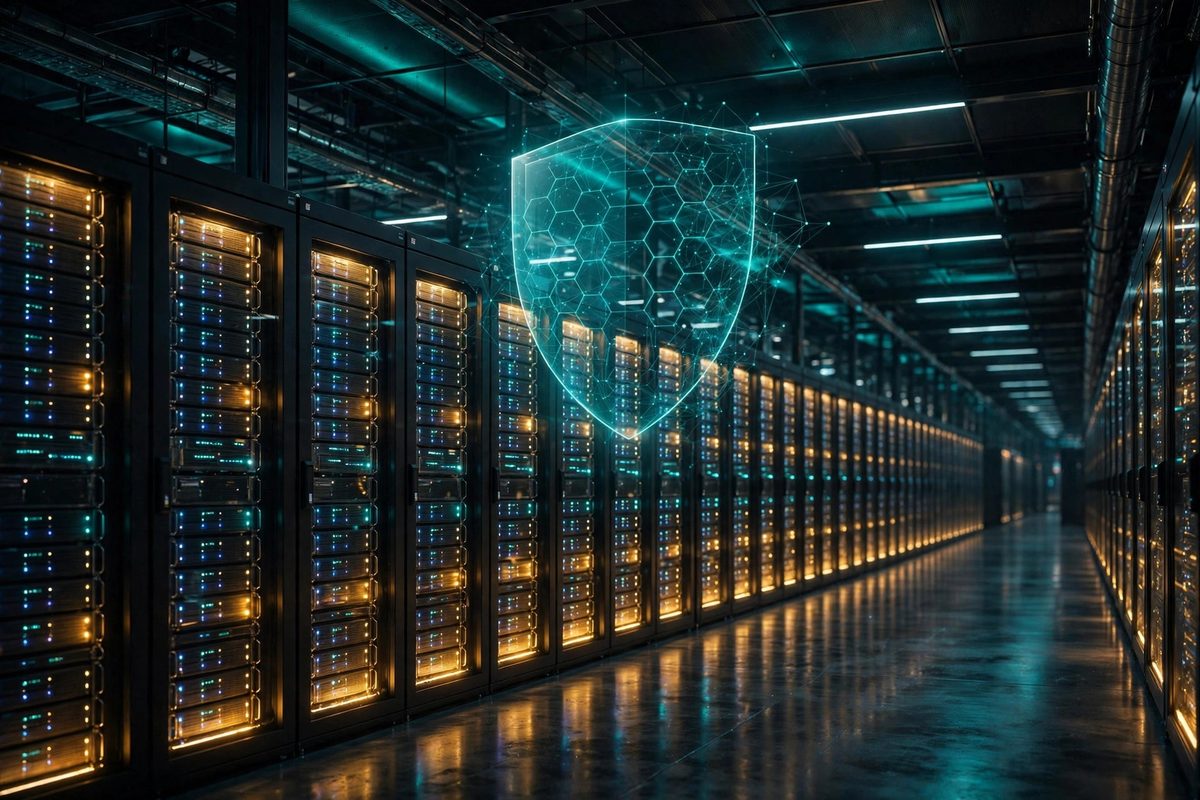Ilustrasi pusat data dan pertahanan model setelah Anthropic hentikan distilasi China lewat pemutusan akses laboratorium asing